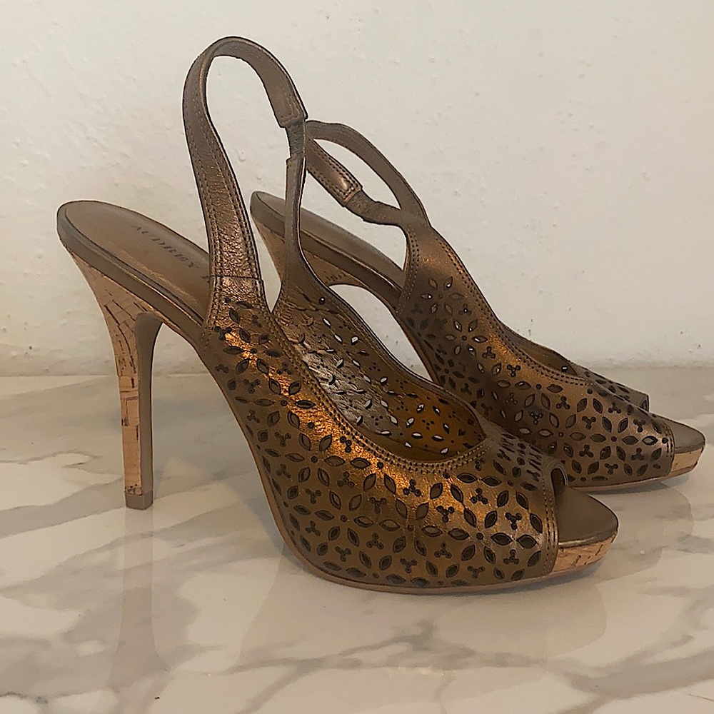 Copper Bronze Heeled Slingbacks, 5”